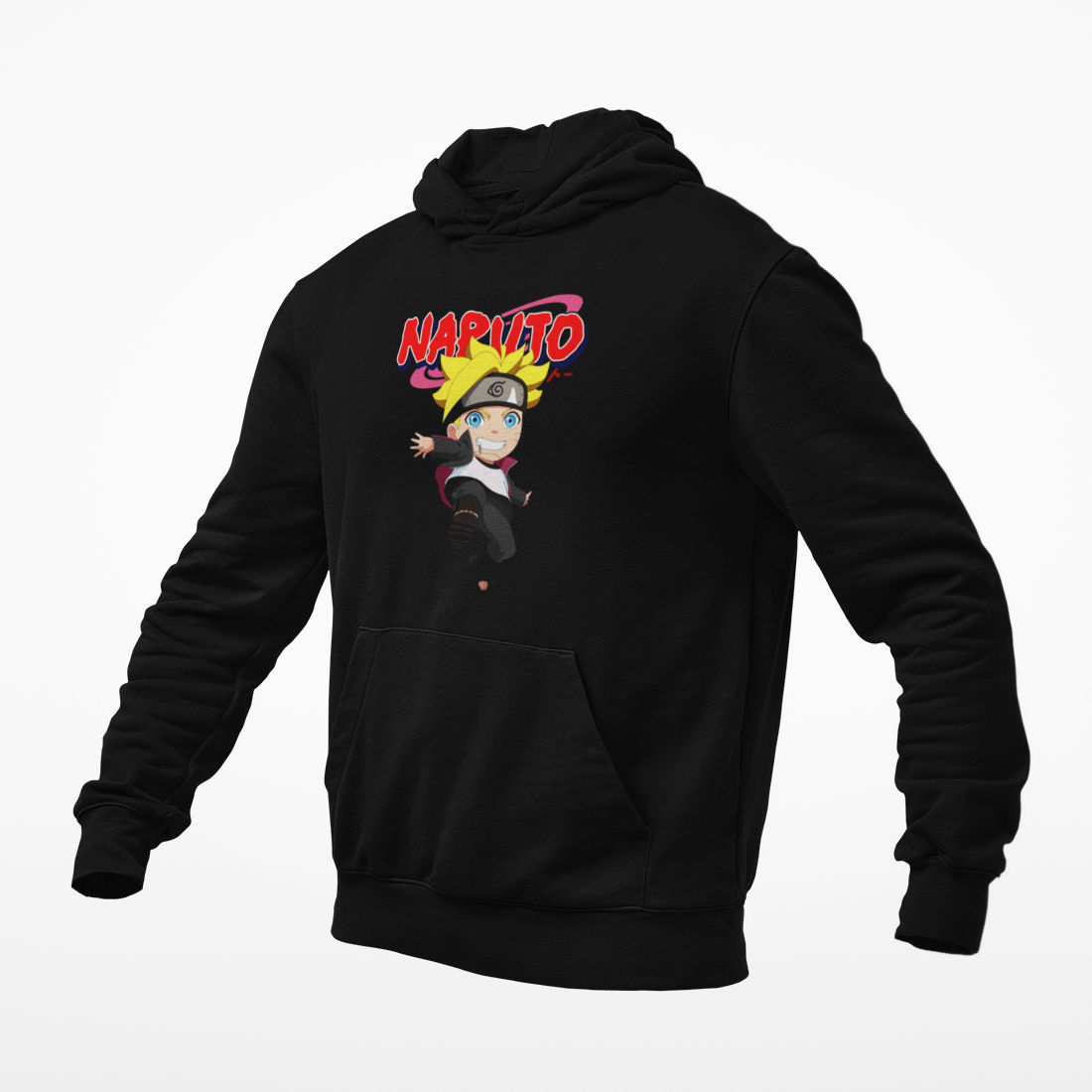 Naruto Hoodie, Naruto Chibi Boruto Uzumaki Black Hoodie MBT Merchandise