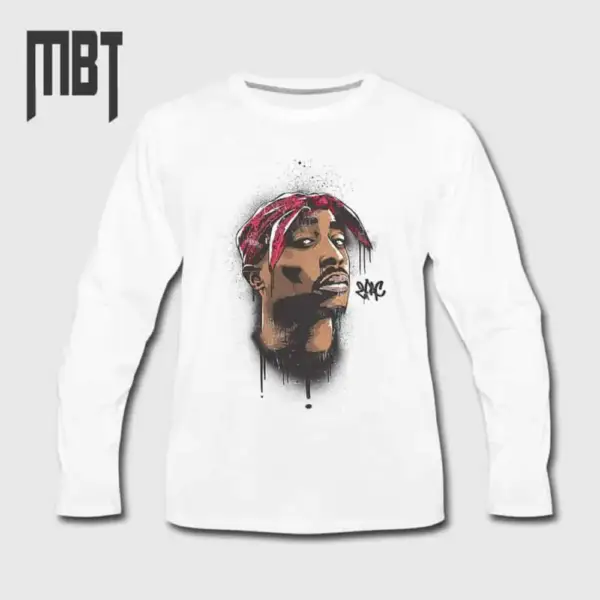 2 Pac Long Sleeve T-Shirt, 2 Pac Rap Long Sleeve Tee-Shirt