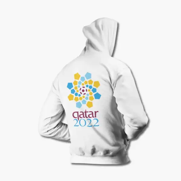 2022 World Cup Hoodie, World Cup Qatar 2022 White Hoodie - Image 2