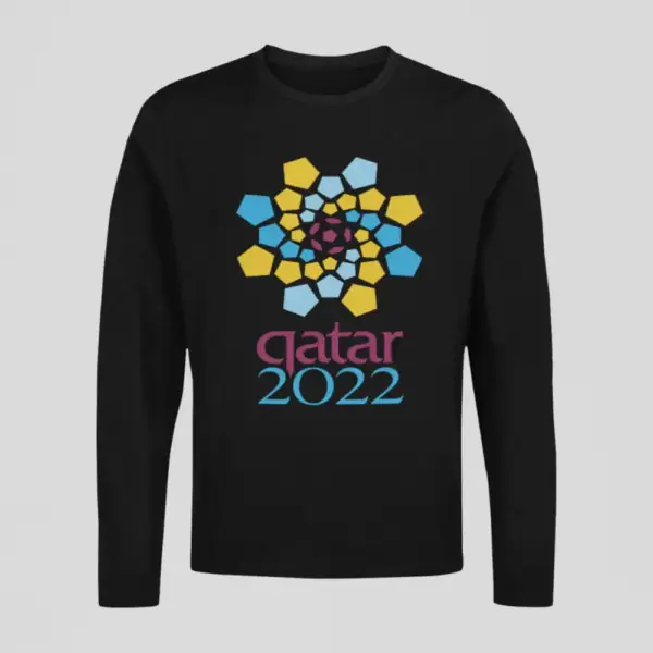 2022 World Cup Longsleeve T-Shirt, World Cup Qatar 2022 Black Long Sleeve