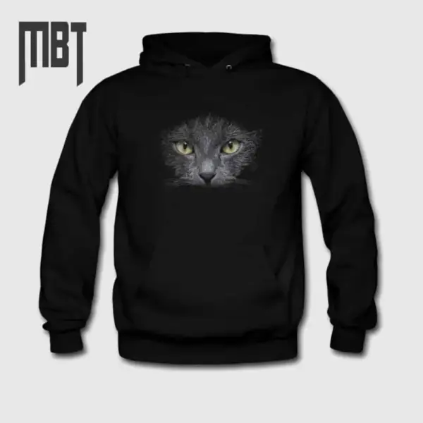 3D Cat Hoodie, 3D Cat Face Hooded Sweatshirt