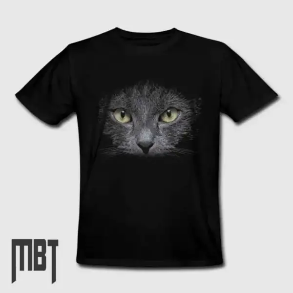 3D Cat T-Shirt, 3D Cat Face Tee-Shirt
