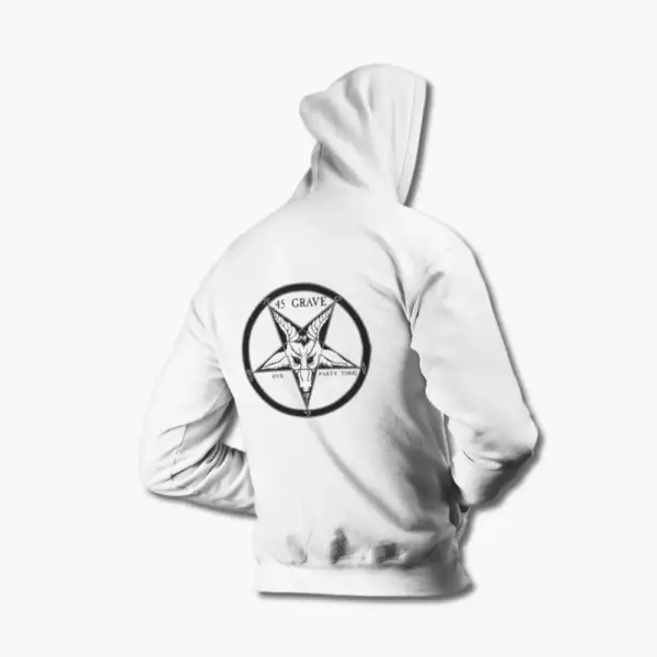45 Grave Hoodie, 45 Grave Evil Party Time White Hoodie - Image 2