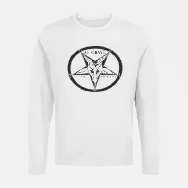 45 Grave Longsleeve T-Shirt, 45 Grave Evil Party Time White Long Sleeve - Image 2