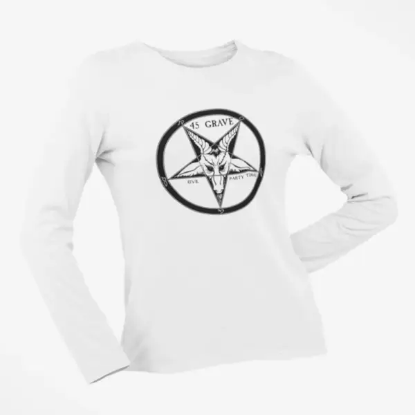 45 Grave Longsleeve T-Shirt, 45 Grave Evil Party Time White Long Sleeve