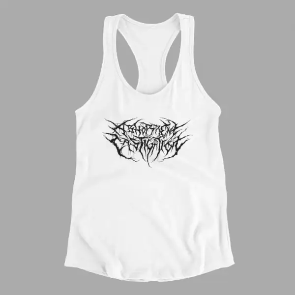 Abhorrent Castigation Tank Top, Abhorrent Castigation Logo White Athlete