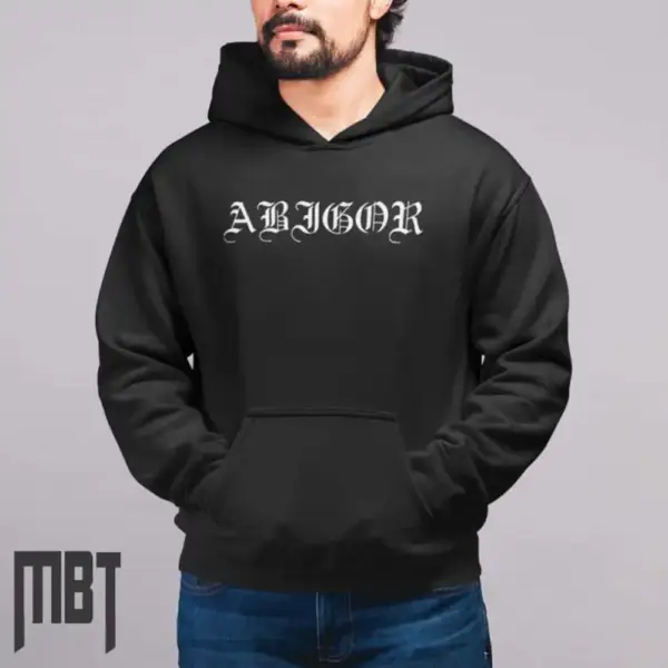 Abigor Band Hoodie, Abigor Text Logo Hooded Sweatshirt