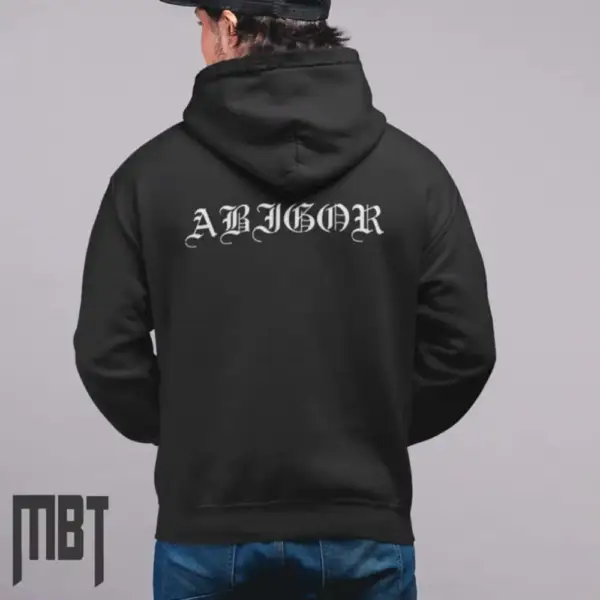 Abigor Band Hoodie, Abigor Text Logo Hooded Sweatshirt - Image 2