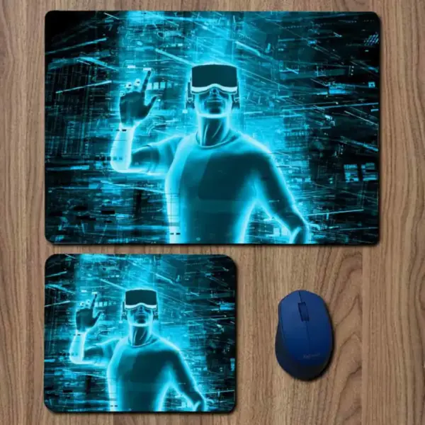 Abstract Tech Man Mouse Pad, Abstract Tech Man Large Mousepad for Gamers