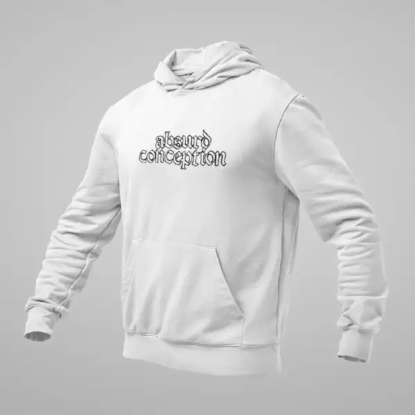 Absurd Conception Hoodie, Absurd Conception Logo White Sweatshirt