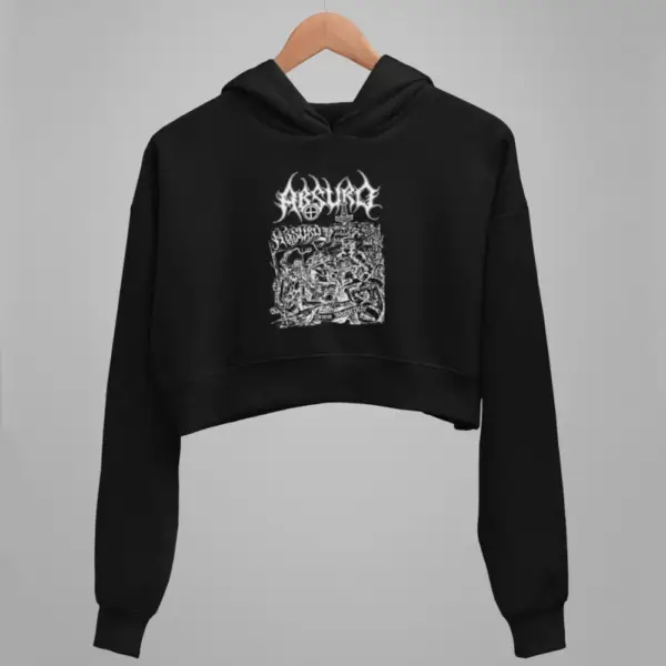 Absurd Crop Hoodie, Absurd Blutgericht Black Crop Sweatshirt