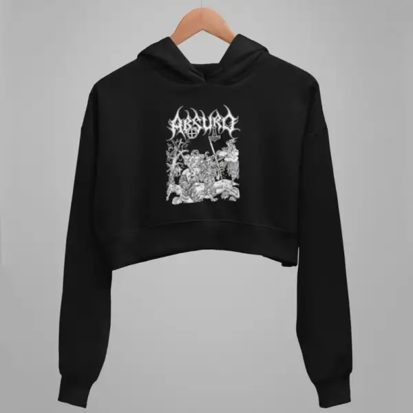 Absurd Crop Hoodie, Absurd Der Funfzehnjahrige Krieg Black Crop Sweatshirt