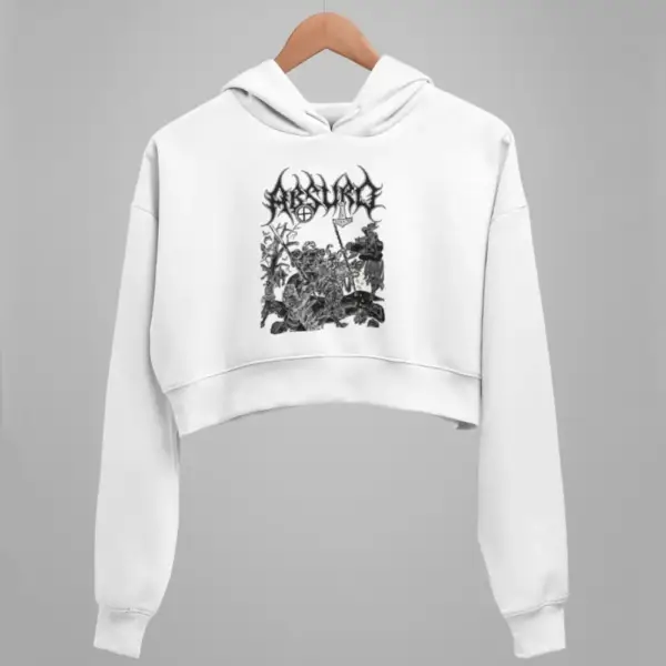 Absurd Crop Hoodie, Absurd Der Funfzehnjahrige Krieg White Crop Sweatshirt