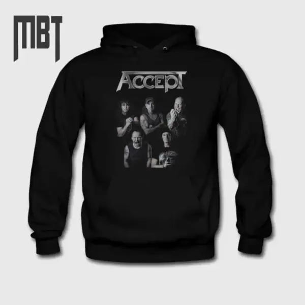 Accept Band Hoodie, Accept Logo Hooded Sweatshirt