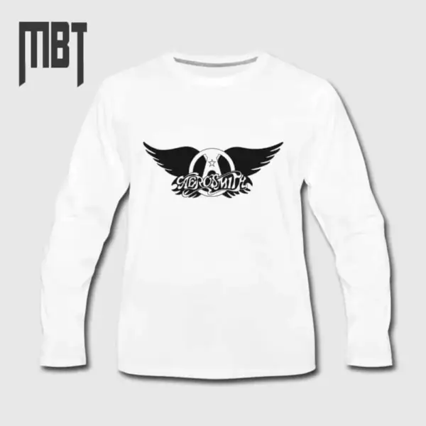 Aerosmith Band Long Sleeve T-Shirt, Aerosmith Logo Long Sleeve Tee-Shirt #4