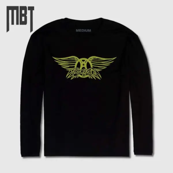 Aerosmith Band Long Sleeve T-Shirt, Aerosmith Logo Long Sleeve Tee-Shirt