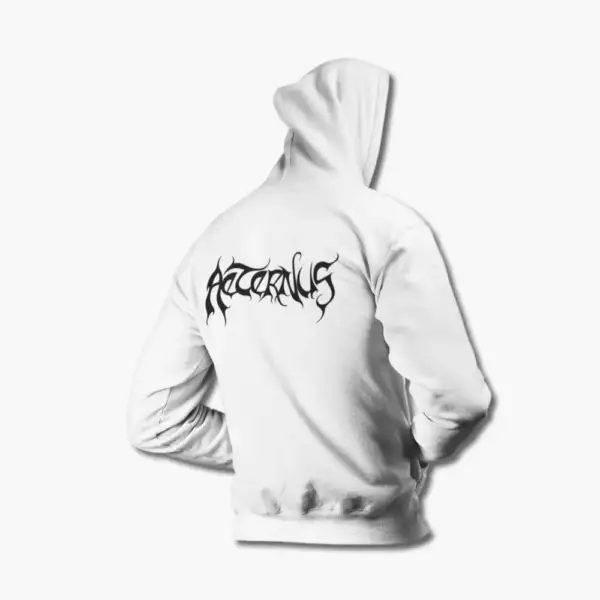 Aeternus Zip Hoodie, Aeternus Logo White Zip Sweatshirt