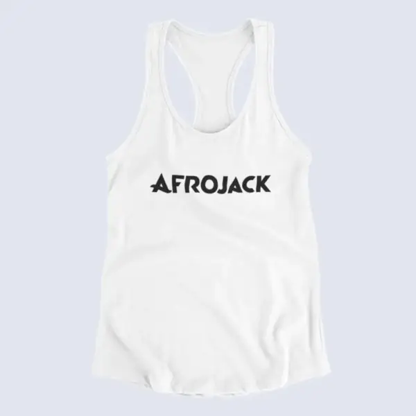 Afrojack Tank Top, Afrojack Logo White Tank Top Shirt, Electro House Merchandise