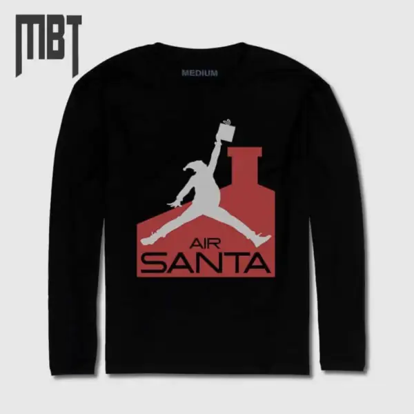 Air Jordan Long Sleeve T-Shirt, Santa Claus Christmass Long Sleeve Tee-Shirt
