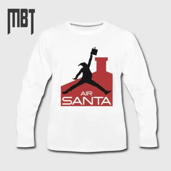 Air Jordan Long Sleeve T-Shirt, Santa Claus Christmass Long Sleeve Tee-Shirt