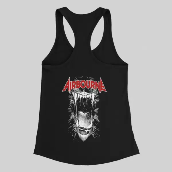 Airbourne Tank Top, Airbourne Black Dog Barking Black Tank Top - Image 2