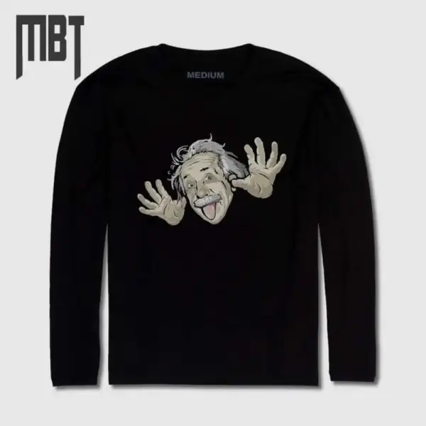Albert Einstein Long Sleeve T-Shirt, Einstein Long Sleeve Tee-Shirt #1