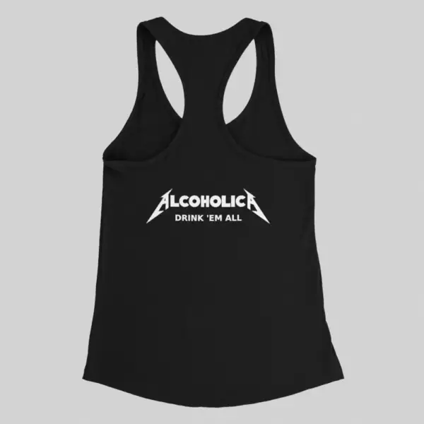 Alcoholica Tank Top, Alcoholica Black Tank Top - Image 2