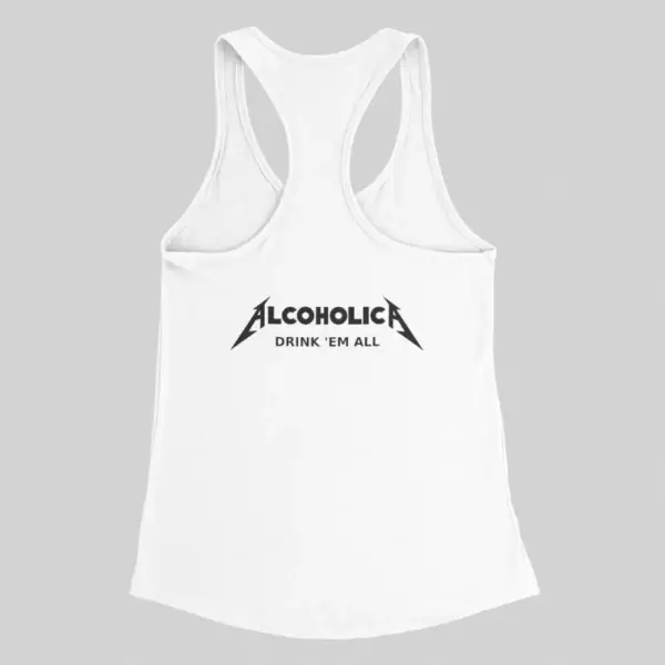 Alcoholica Tank Top, Alcoholica White Tank Top - Image 2
