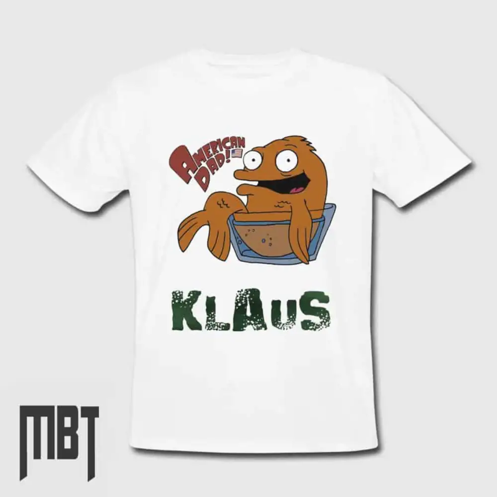 American Dad T-Shirt, Klaus The Fish Cartoon Tee-Shirt