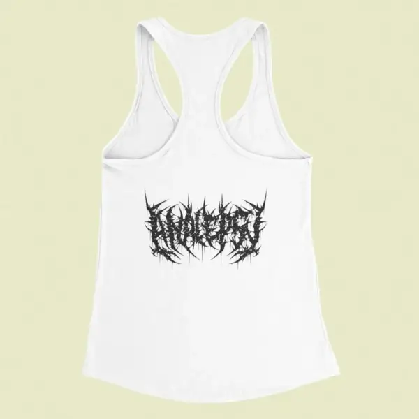 Analepsy Tank Top, Analepsy Band Logo White Tank Top Shirt, Brutal Death Metal Merchandise - Image 2