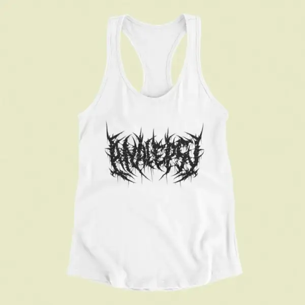 Analepsy Tank Top, Analepsy Band Logo White Tank Top Shirt, Brutal Death Metal Merchandise