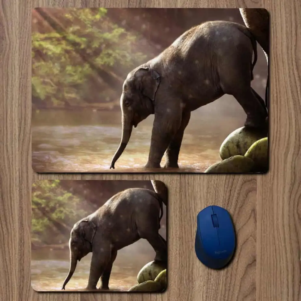 Animal Baby Elephant Mouse Pad, Animal Baby Elephant Large Mousepad for Gamers