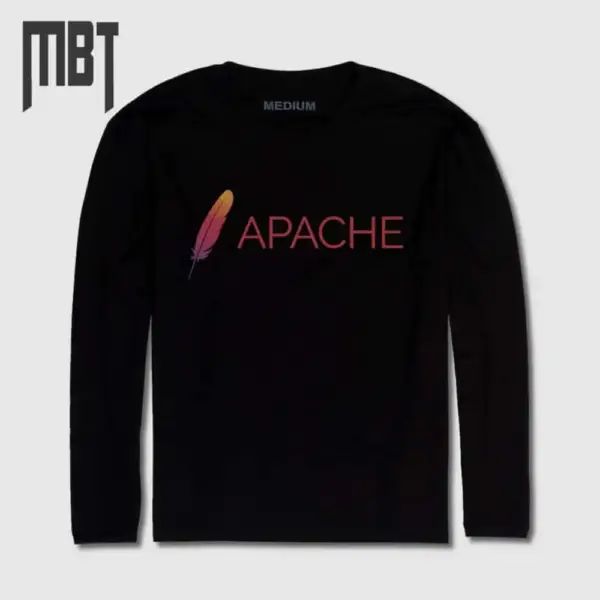 Apache Long Sleeve T-Shirt, Apache Logo Long Sleeve Tee-Shirt