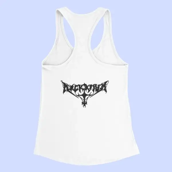 Arckanum Tank Top, Arckanum Band Logo White Tank Top Shirt, Black Metal Merchandise - Image 2