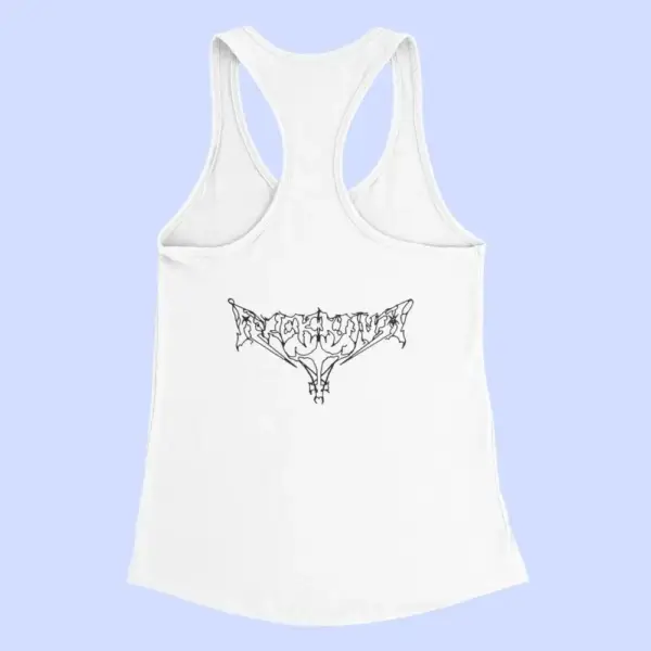 Arckanum Tank Top, Arckanum Band Logo White Tank Top Shirt, Black Metal Merchandise - Image 2