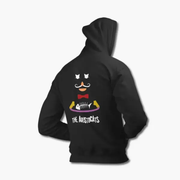 Aristocats Hoodie, Aristo Cats Black Hoodie - Image 2