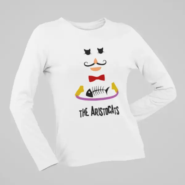 Aristocats Longsleeve T-Shirt, Aristo Cats White Long Sleeve