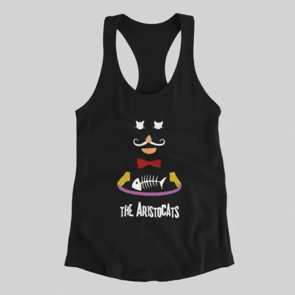 Aristocats Tank Top, Aristo Cats Black Tank Top