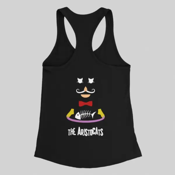 Aristocats Tank Top, Aristo Cats Black Tank Top - Image 2