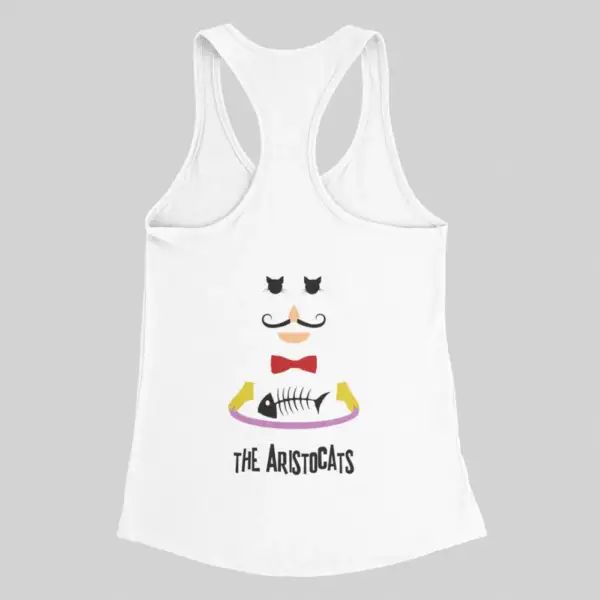 Aristocats Tank Top, Aristo Cats White Tank Top - Image 2