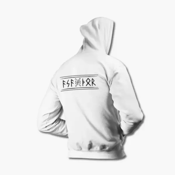 Asathor Zip Hoodie, Asathor Logo White Zip Sweatshirt