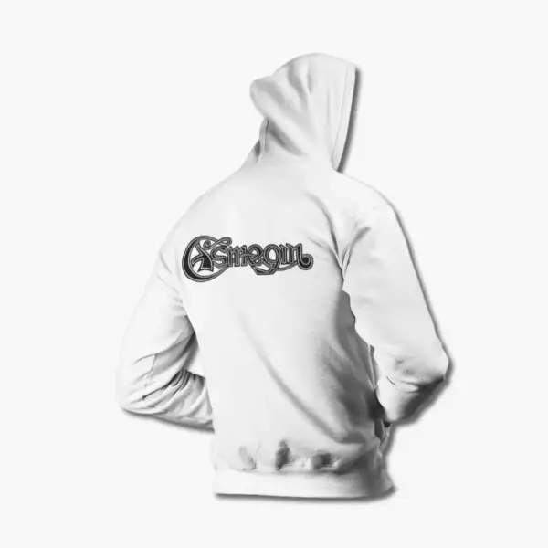Asmegin Zip Hoodie, Asmegin Logo White Zip Sweatshirt