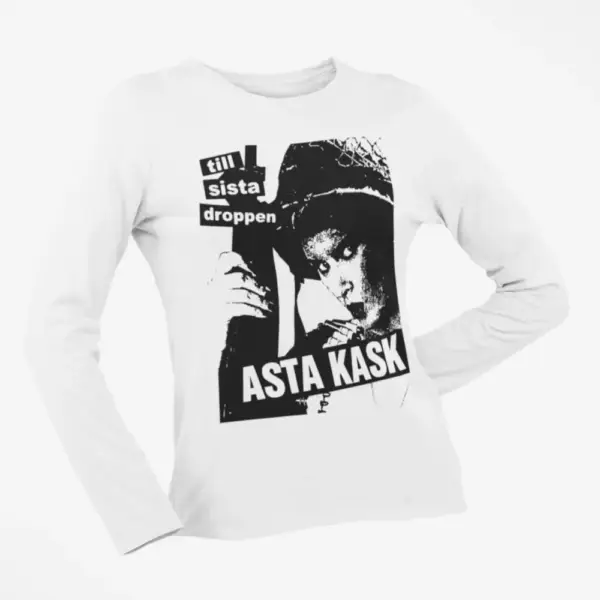 Asta Kask Longsleeve T-Shirt, Asta Kask Till Sista Droppen White Long Sleeve - Image 2