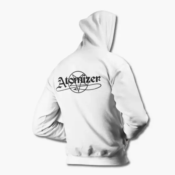 Atomizer Zip Hoodie, Atomizer Logo White Zip Sweatshirt