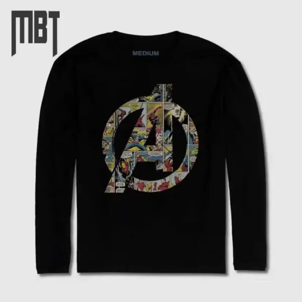 Avengers Long Sleeve T-Shirt, Avengers Logo Long Sleeve Tee-Shirt #3