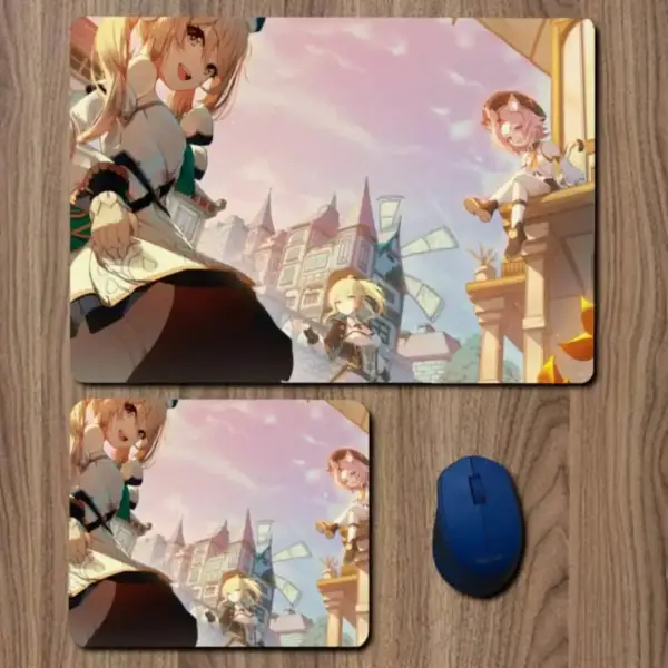 Barbara-Diona-Jean Genshin Impact Mouse Pad, Barbara-Diona-Jean Genshin Impact Game Large Mousepad for Gamers