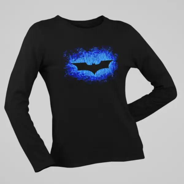 Bat Longsleeve T-Shirt, Bat Sign Black Long Sleeve