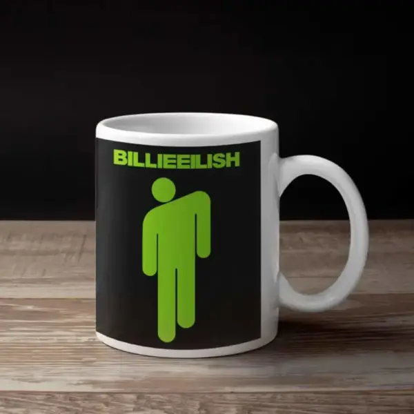 Billie Eilish Coffee Mug, Billie Eilish Logo Symbol Black Mug