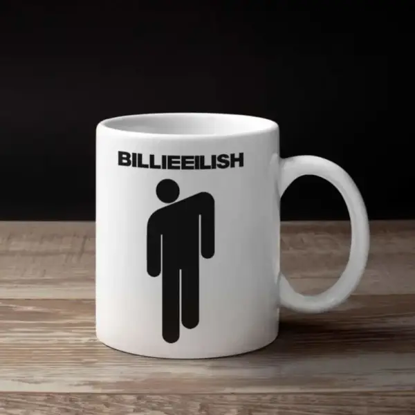 Billie Eilish Coffee Mug, Billie Eilish Logo Symbol White Mug