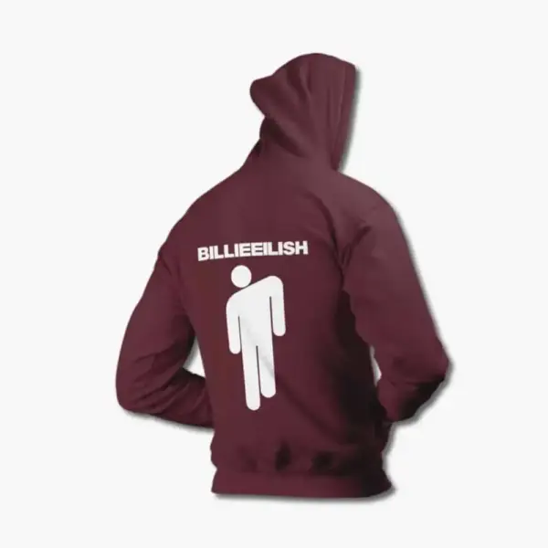 Billie Eilish Hoodie, Billie Eilish Logo Symbol Black Hooded Sweatshirt - Image 7